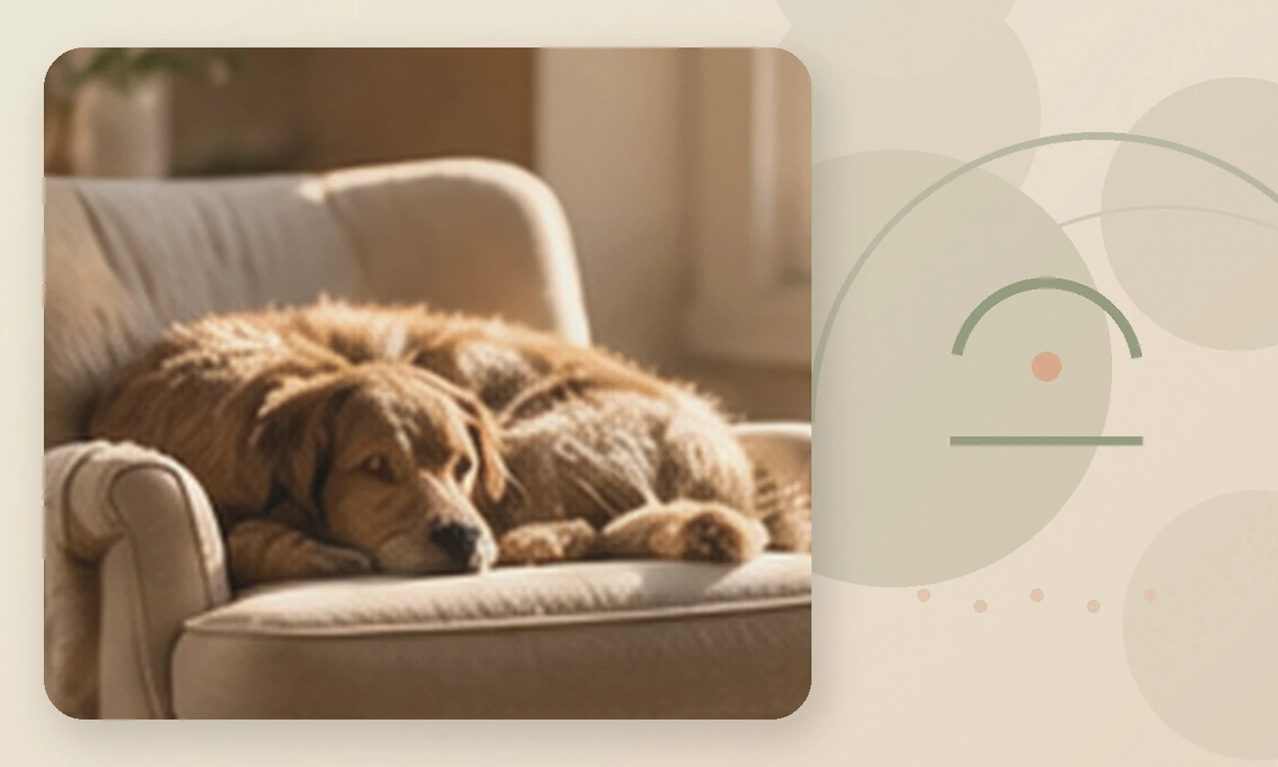 Warm, calming editorial illustration inspired by mental health and pets restful dog sofa, accompanying the article A New Way: Mental Health of Law Enforcement Personnel