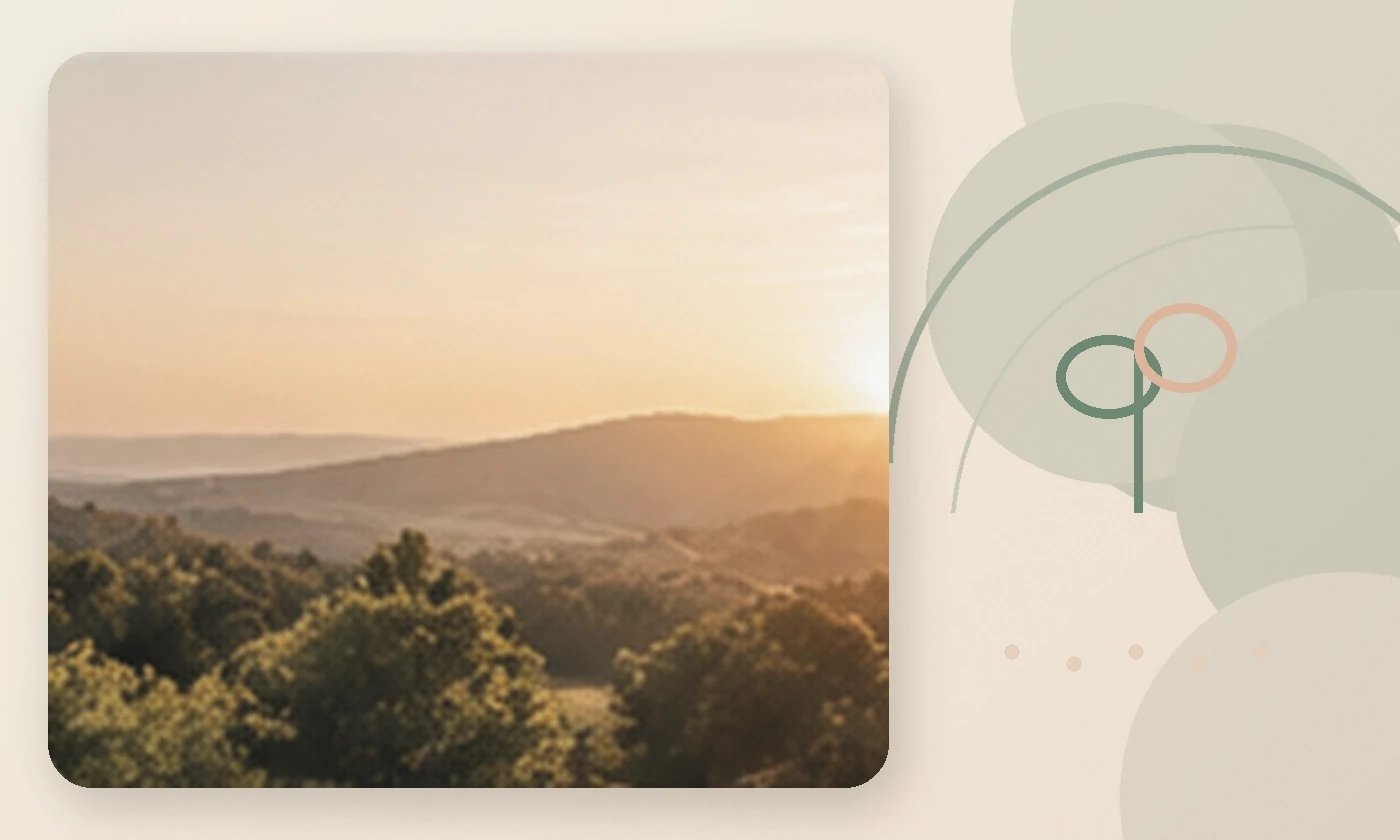 Warm, calming editorial illustration inspired by depression support beautiful sunset landscape, accompanying the article Help with depression: Now available at a screen near you