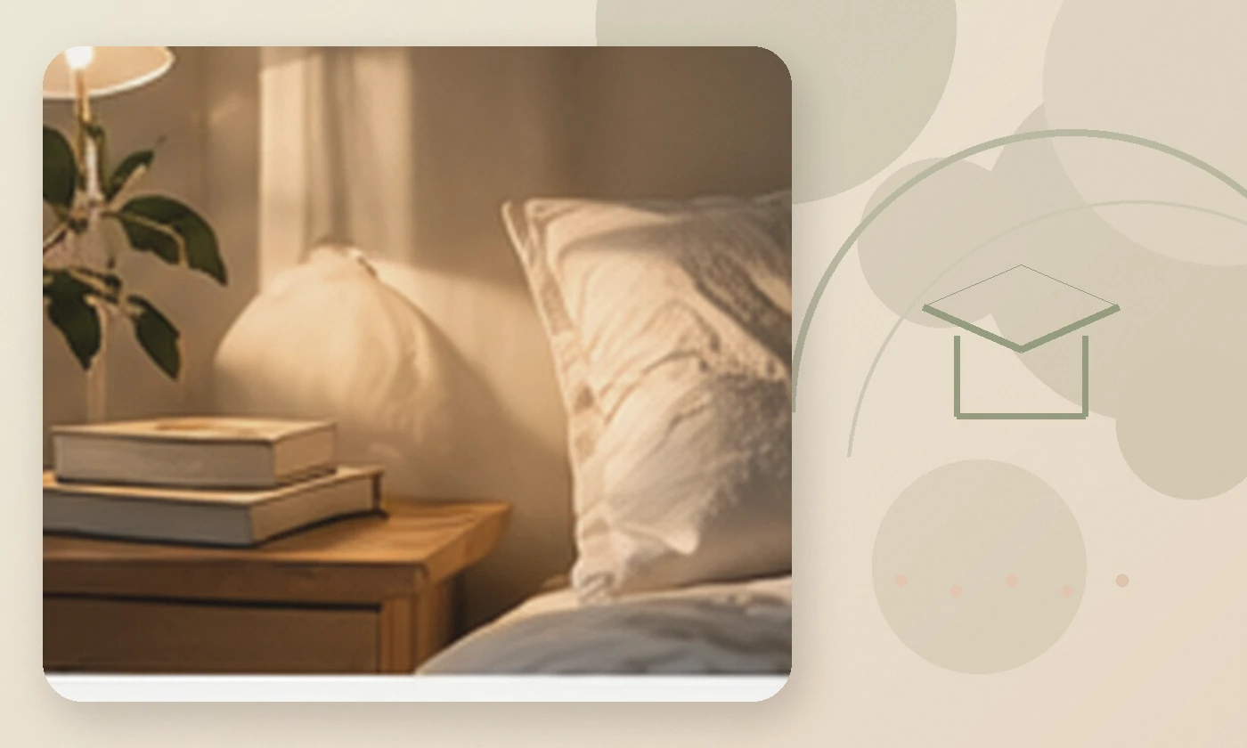 Warm, calming editorial illustration inspired by maintaining mental health long term quiet bedroom, accompanying the article The truth about college students’ mental health