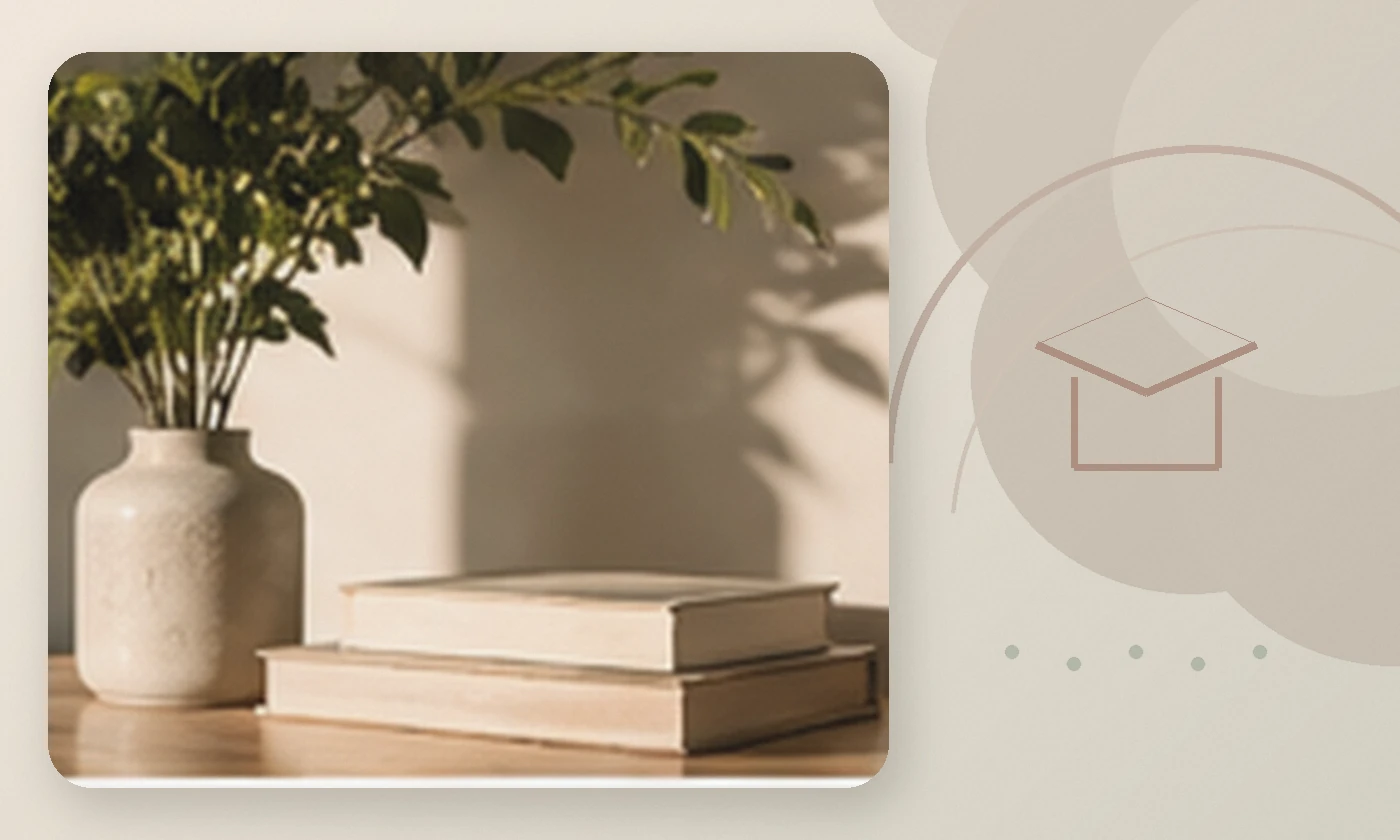 Warm, calming editorial illustration inspired by depression treatment options books vase, accompanying the article The Truth About Depression in College