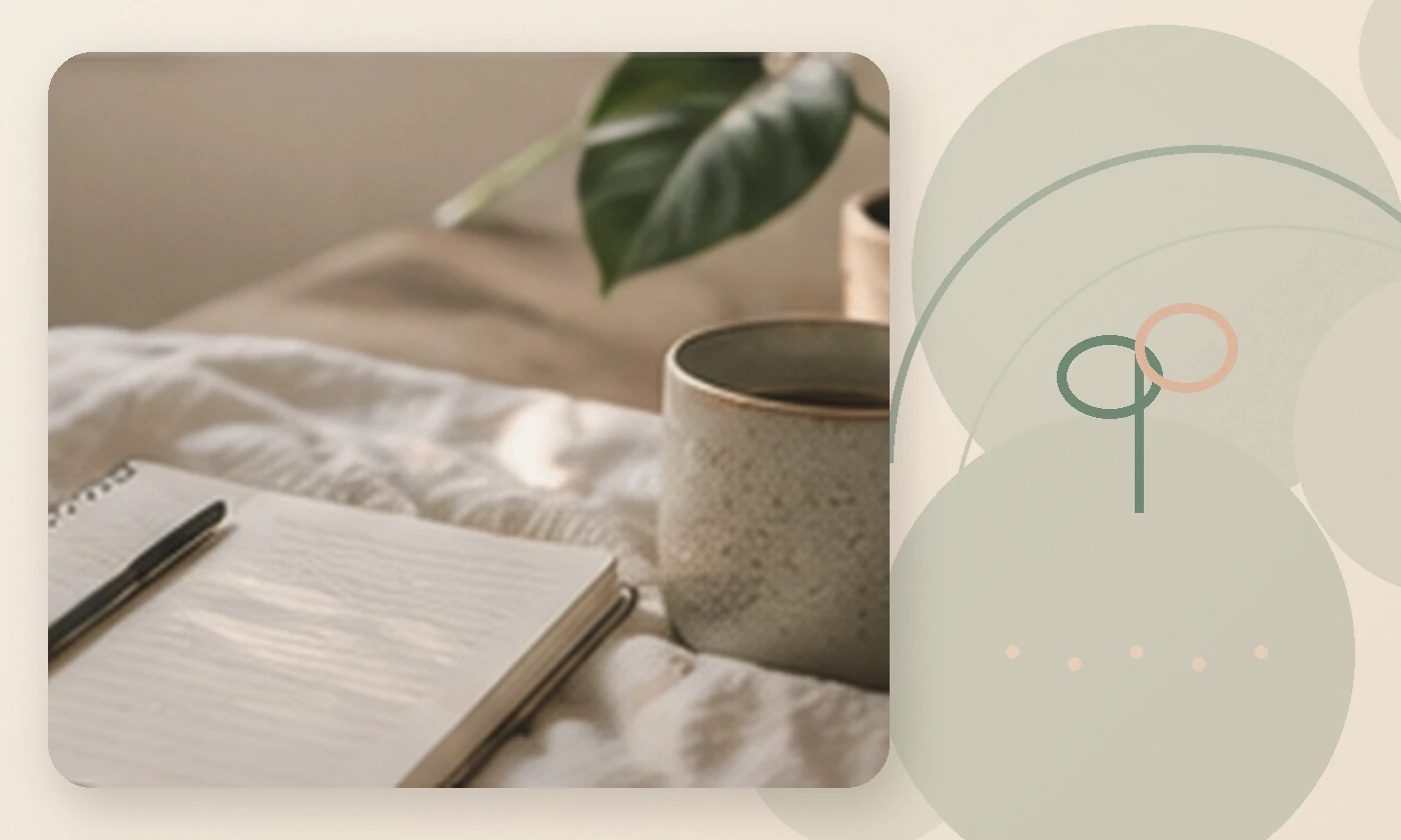 Warm, calming editorial illustration inspired by starting therapy notebook coffee, accompanying the article There is More to Therapy Than Talking
