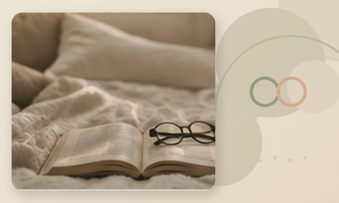 Warm, calming editorial illustration inspired by improving relationships cozy bed book, accompanying the article Understanding Your New In-Laws